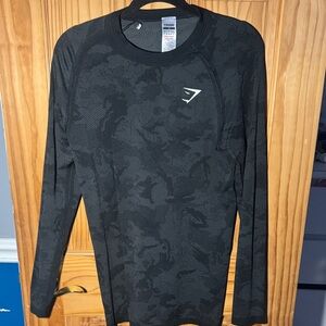 Gymshark Men's Camouflage Black Rash Guard